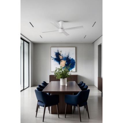 FARO 33756WT - LED Stropni ventilator FRASER XL LED/16W/230V bela pr. 120 cm Wi-Fi Tuya + Daljinski upravljalnik