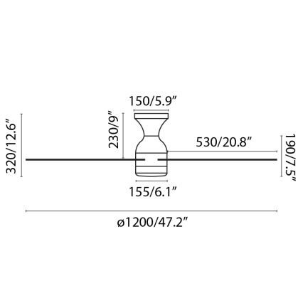 FARO 33756WT - LED Stropni ventilator FRASER XL LED/16W/230V bela pr. 120 cm Wi-Fi Tuya + Daljinski upravljalnik