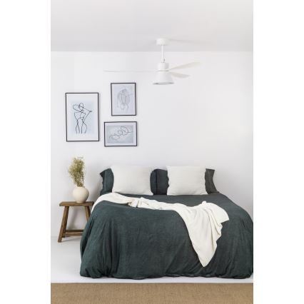 FARO 33760WT-22 - Dimmabilni stropni ventilator AMELIA L CONE LED/20W/230V 2700/3500/5000K bijela pr. 132 cm Wi-Fi Tuya + daljinski upravljač