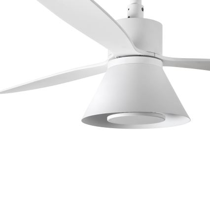 FARO 33760WT-22 - LED zatemnljiv stropni ventilator AMELIA L CONE LED/20W/230V 2700/3500/5000K bela premer 132 cm Wi-Fi Tuya + daljinski upravljalnik