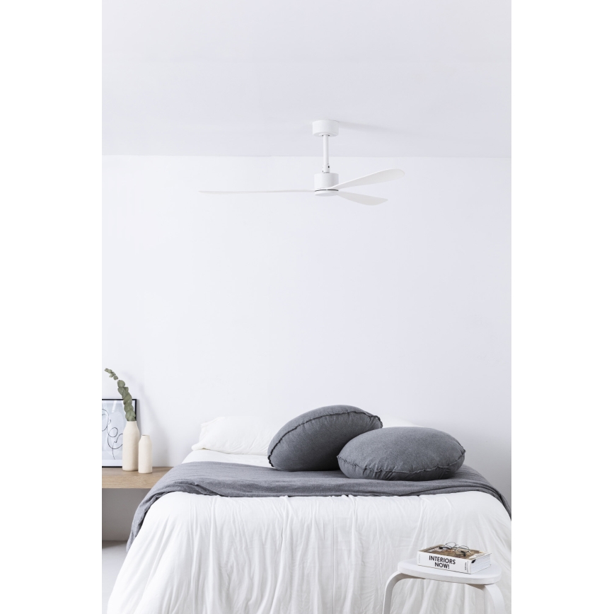 FARO 33760WT - Stropni ventilator AMELIA L bela pr. 132 cm Wi-Fi Tuya + Daljinski upravljalnik