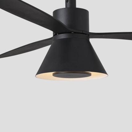 FARO 33761WT-23 - LED Dimeriziv вентилатор AMELIA L CONE LED/20W/230V 2700/3500/5000K crna pr. 132 cm Wi-Fi Tuya + daljinski upravljač