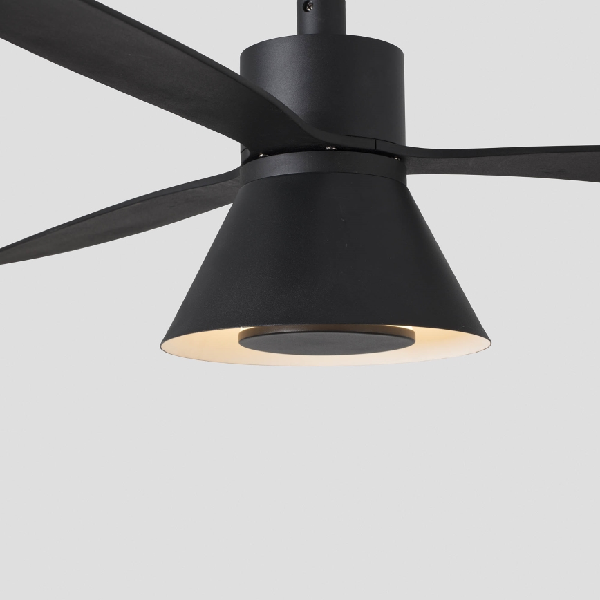 FARO 33761WT-23 - LED Dimeriziv вентилатор AMELIA L CONE LED/20W/230V 2700/3500/5000K crna pr. 132 cm Wi-Fi Tuya + daljinski upravljač