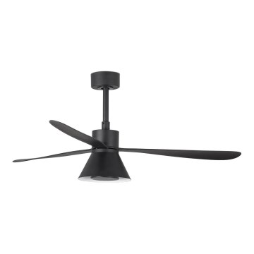 FARO 33761WT-23 - LED Zatemnitveni stropni ventilator AMELIA L CONE LED/20W/230V 2700/3500/5000K črna pr. 132 cm Wi-Fi Tuya + Daljinski upravljalnik
