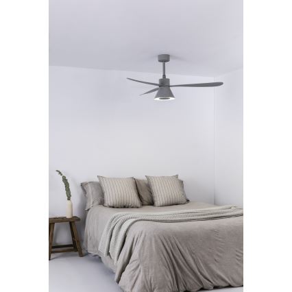 FARO 33762WT-24 - LED Zatemnitveni stropni ventilator AMELIA L CONE LED/20W/230V 2700/3500/5000K siva pr. 132 cm Wi-Fi Tuya + Daljinski upravljalnik