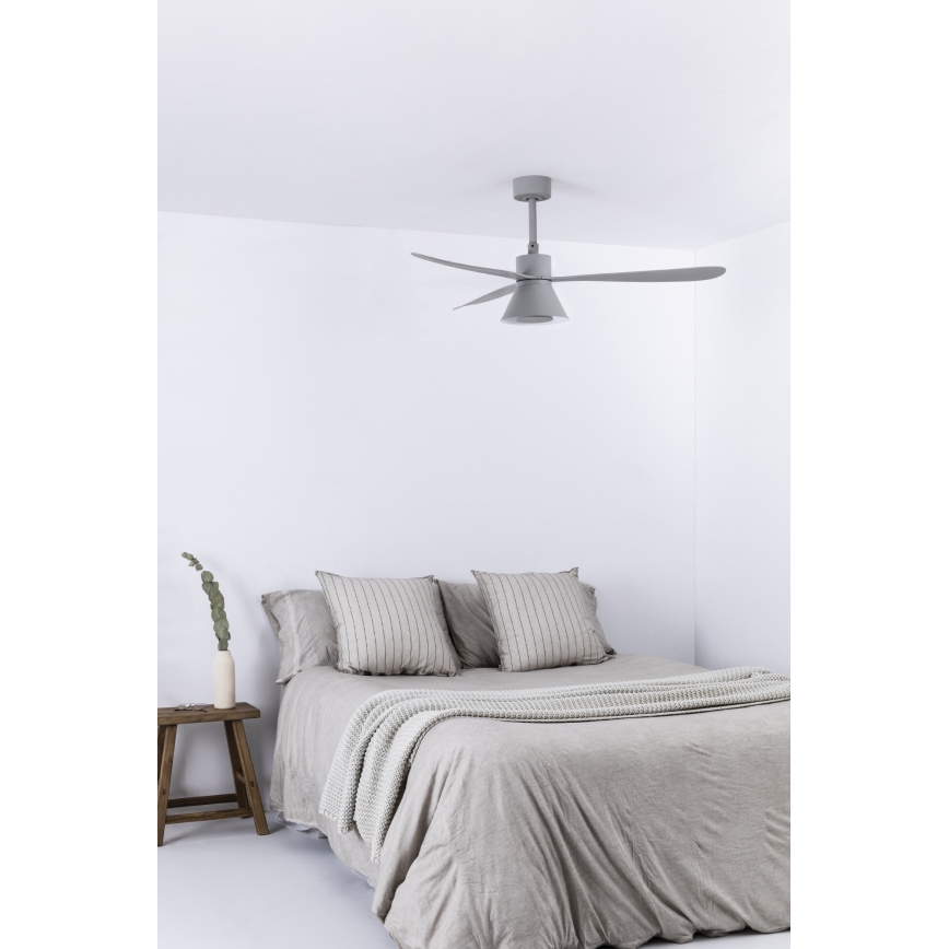FARO 33762WT-24 - LED Zatemnitveni stropni ventilator AMELIA L CONE LED/20W/230V 2700/3500/5000K siva pr. 132 cm Wi-Fi Tuya + Daljinski upravljalnik