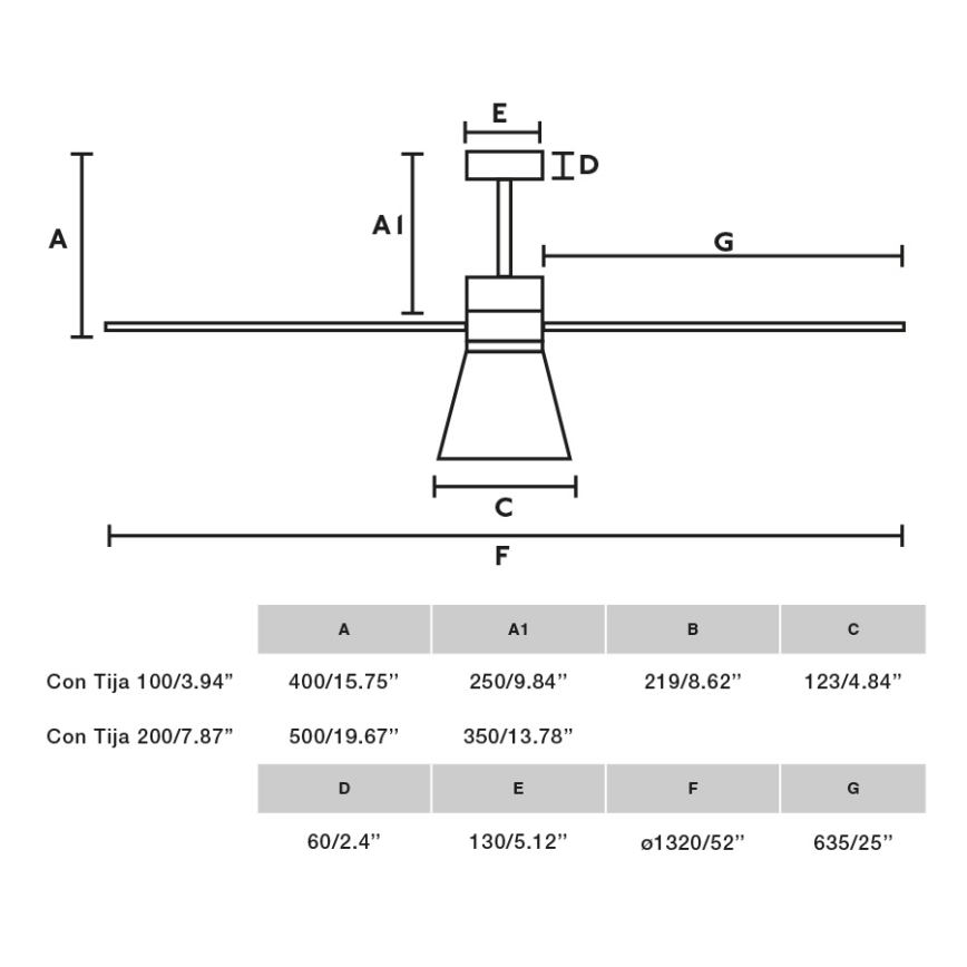 FARO 33762WT-24 - LED Zatemnitveni stropni ventilator AMELIA L CONE LED/20W/230V 2700/3500/5000K siva pr. 132 cm Wi-Fi Tuya + Daljinski upravljalnik
