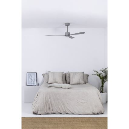 FARO 33762WT - Stropni ventilator AMELIA L siva pr. 132 cm Wi-Fi Tuya + Daljinski upravljalnik