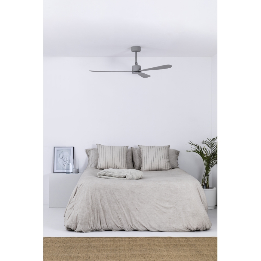 FARO 33762WT - Stropni ventilator AMELIA L siva pr. 132 cm Wi-Fi Tuya + Daljinski upravljalnik