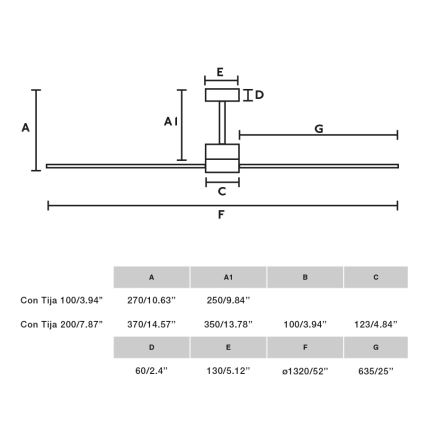 FARO 33762WT - Stropni ventilator AMELIA L siva pr. 132 cm Wi-Fi Tuya + Daljinski upravljalnik
