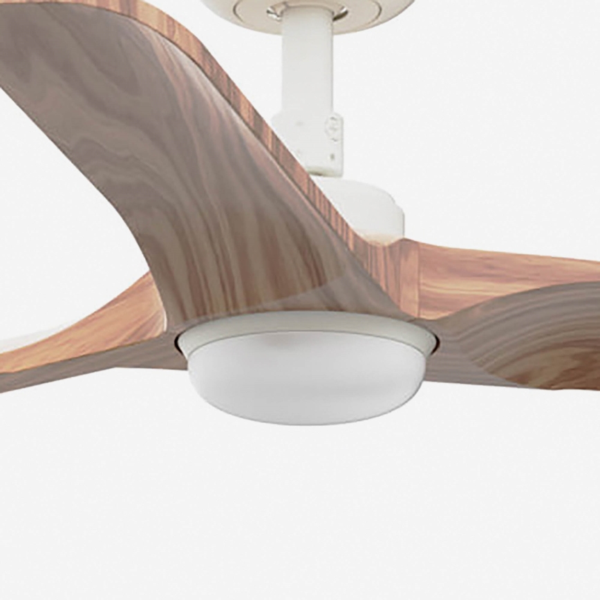 FARO 33805WT-1TW - LED zatemljiv stropni ventilator HEYWOOD S LED/10W/230V 2700/3000/4000K les/bela premer 90 cm Wi-Fi Tuya + daljinski upravljalnik