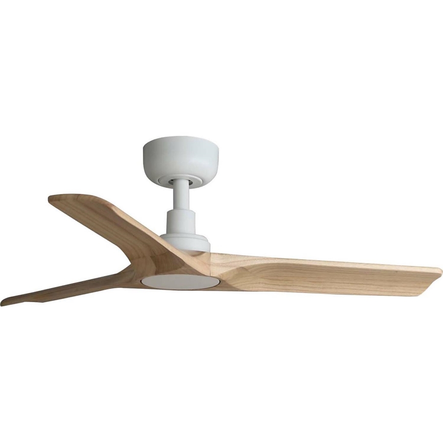 FARO 33805WT - Stropni ventilator HEYWOOD S les/bela pr. 90 cm Wi-Fi Tuya + Daljinski upravljalnik