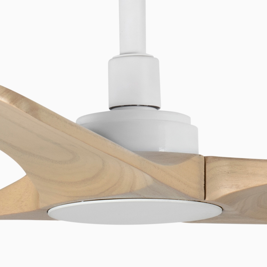 FARO 33805WT - Stropni ventilator HEYWOOD S les/bela pr. 90 cm Wi-Fi Tuya + Daljinski upravljalnik