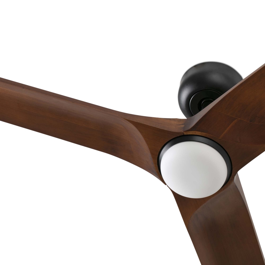 FARO 33806WT-1TW - LED Zatemnitveni stropni ventilator HEYWOOD S LED/10W/230V 2700/4000/6000K les/črna pr. 90 cm Wi-Fi Tuya + Daljinski upravljalnik