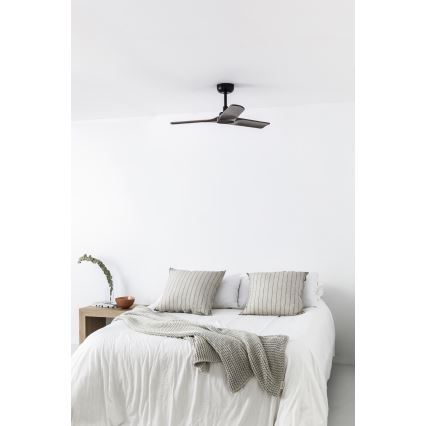 FARO 33806WT - Stropni ventilator HEYWOOD S les/črna pr. 90 cm Wi-Fi Tuya + Daljinski upravljalnik