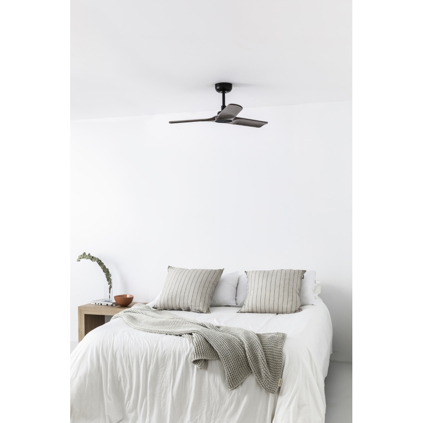 FARO 33806WT - Stropni ventilator HEYWOOD S les/črna pr. 90 cm Wi-Fi Tuya + Daljinski upravljalnik