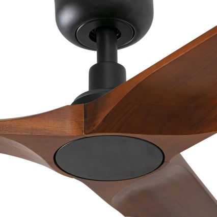 FARO 33806WT - Stropni ventilator HEYWOOD S les/črna pr. 90 cm Wi-Fi Tuya + Daljinski upravljalnik