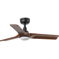 FARO 33806WT1S - LED zatemljiv stropni ventilator HEYWOOD S, LED 10 W / 230 V, 2700/3000/4000 K, premer 90 cm, les/črna, Wi‑Fi Tuya + daljinski upravljalnik