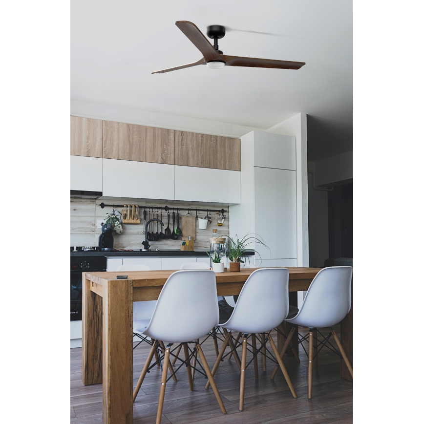 FARO 33809-1TW - zatemljiv LED ventilator HEYWOOD LED/10W/230V 2700/3000/4000K, premer 132 cm + daljinski upravljalnik