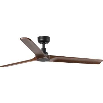 FARO 33809WT - Stropni ventilator HEYWOOD L les/črna pr. 132 cm Wi-Fi Tuya + Daljinski upravljalnik