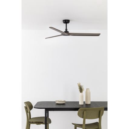 FARO 33809WT - Stropni ventilator HEYWOOD L les/črna pr. 132 cm Wi-Fi Tuya + Daljinski upravljalnik
