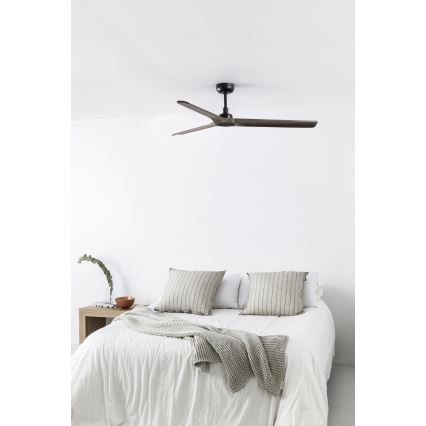 FARO 33809WT - Stropni ventilator HEYWOOD L les/črna pr. 132 cm Wi-Fi Tuya + Daljinski upravljalnik