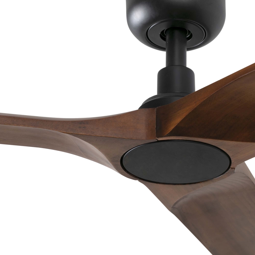 FARO 33809WT - Stropni ventilator HEYWOOD L les/črna pr. 132 cm Wi-Fi Tuya + Daljinski upravljalnik