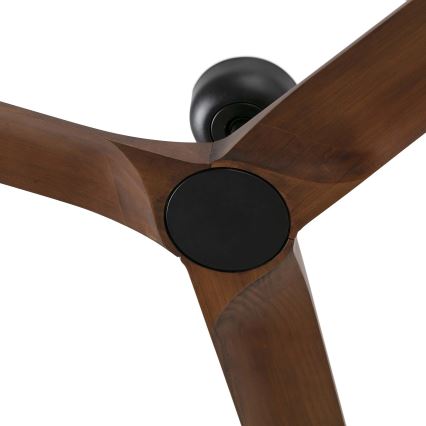 FARO 33809WT - Stropni ventilator HEYWOOD L les/črna pr. 132 cm Wi-Fi Tuya + Daljinski upravljalnik