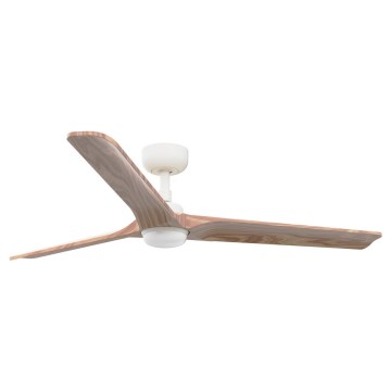 FARO 33810-1TW - LED Zatemnitveni stropni ventilator HEYWOOD L LED/10W/230V 2700/4000/6000K les/bela pr. 132 cm + Daljinski upravljalnik