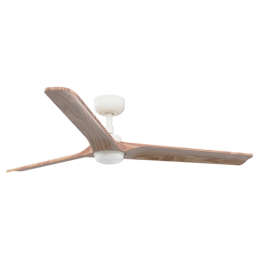 FARO 33810-1TW - LED Zatemnitveni stropni ventilator HEYWOOD L LED/10W/230V 2700/4000/6000K les/bela pr. 132 cm + Daljinski upravljalnik