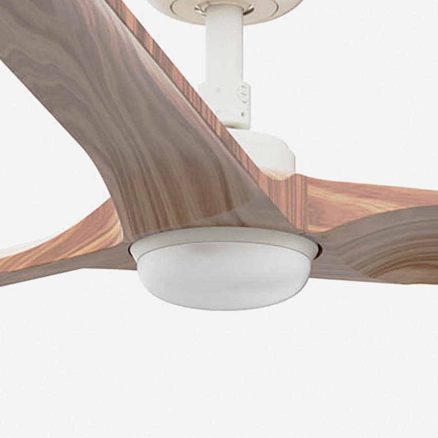 FARO 33810-1TW - LED Zatemnitveni stropni ventilator HEYWOOD L LED/10W/230V 2700/4000/6000K les/bela pr. 132 cm + Daljinski upravljalnik