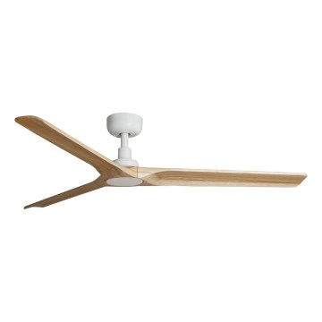 FARO 33810WT - Stropni ventilator HEYWOOD L les/bela pr. 132 cm Wi-Fi Tuya + Daljinski upravljalnik