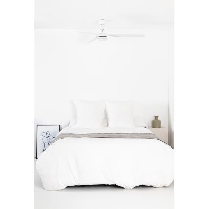 FARO 33814WT1S - LED zatemljiv stropni ventilator PUNT M LED/18W/230V 2700/3000/4000K premer 132 cm bel Wi-Fi Tuya + daljinski upravljalnik