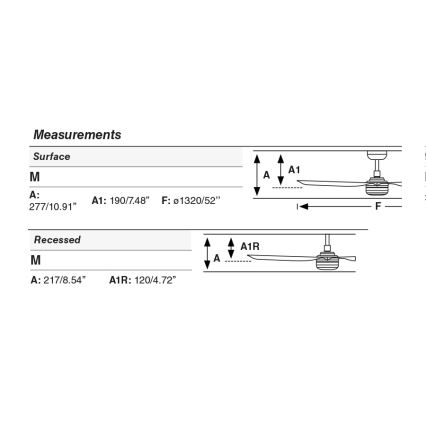 FARO 33815WT1S - LED zatemljiv stropni ventilator PUNT M LED/18W/230V 2700/3000/4000K premer 132 cm črna Wi-Fi Tuya + daljinski upravljalnik