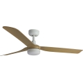 FARO 33816WT-20 - LED stropni ventilator s funkcijo zatemnitve PUNT M LED/18W/230V rjava/bela premer 132 cm Wi-Fi Tuya + daljinski upravljalnik