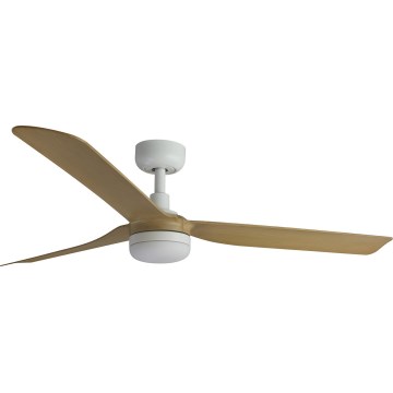 FARO 33816WT-20 - LED stropni ventilator s funkcijo zatemnitve PUNT M LED/18W/230V rjava/bela premer 132 cm Wi-Fi Tuya + daljinski upravljalnik