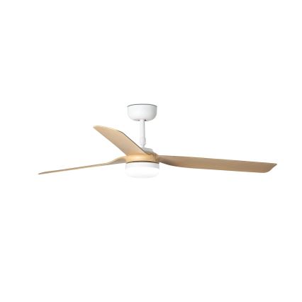 FARO 33816WT-20 - LED stropni ventilator s funkcijo zatemnitve PUNT M LED/18W/230V rjava/bela premer 132 cm Wi-Fi Tuya + daljinski upravljalnik