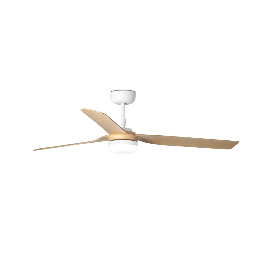 FARO 33816WT-20 - LED stropni ventilator s funkcijo zatemnitve PUNT M LED/18W/230V rjava/bela premer 132 cm Wi-Fi Tuya + daljinski upravljalnik