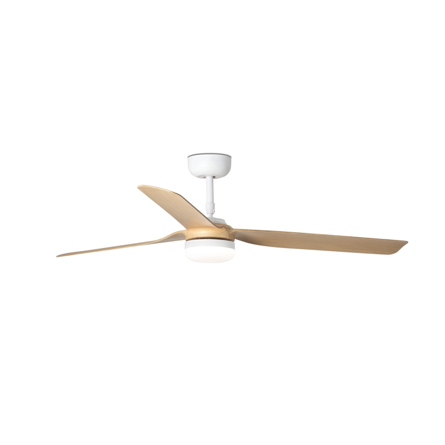 FARO 33816WT-20 - LED stropni ventilator s funkcijo zatemnitve PUNT M LED/18W/230V rjava/bela premer 132 cm Wi-Fi Tuya + daljinski upravljalnik