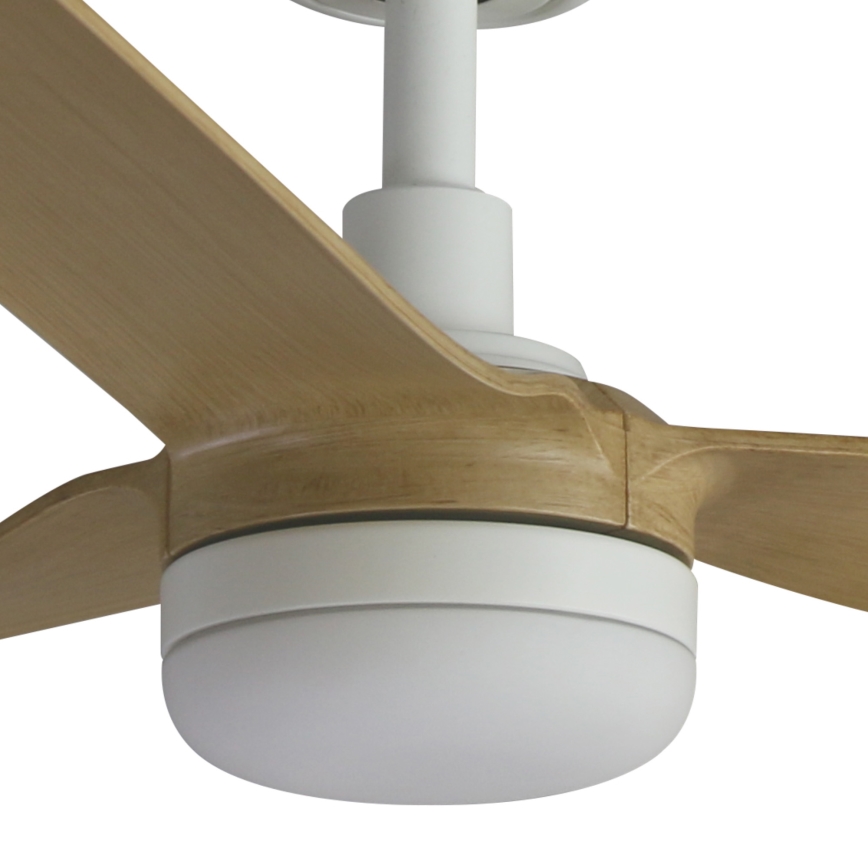 FARO 33816WT-20 - LED stropni ventilator s funkcijo zatemnitve PUNT M LED/18W/230V rjava/bela premer 132 cm Wi-Fi Tuya + daljinski upravljalnik