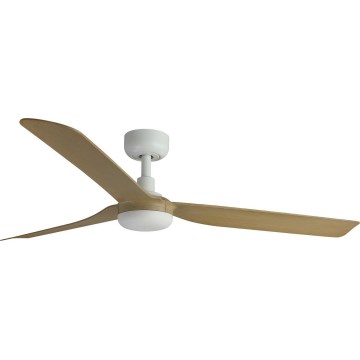 FARO 33816WT - Stropni ventilator PUNT M rjava/bela pr. 132 cm Wi-Fi Tuya + Daljinski upravljalnik