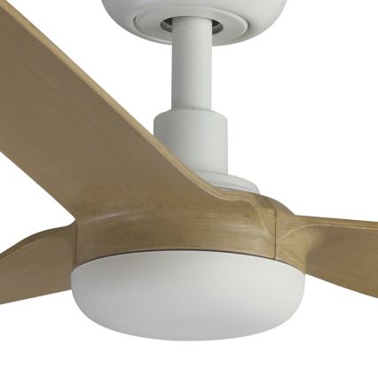 FARO 33816WT - Stropni ventilator PUNT M rjava/bela pr. 132 cm Wi-Fi Tuya + Daljinski upravljalnik