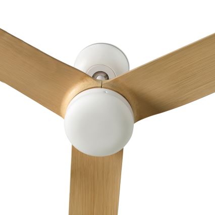 FARO 33816WT - Stropni ventilator PUNT M rjava/bela pr. 132 cm Wi-Fi Tuya + Daljinski upravljalnik