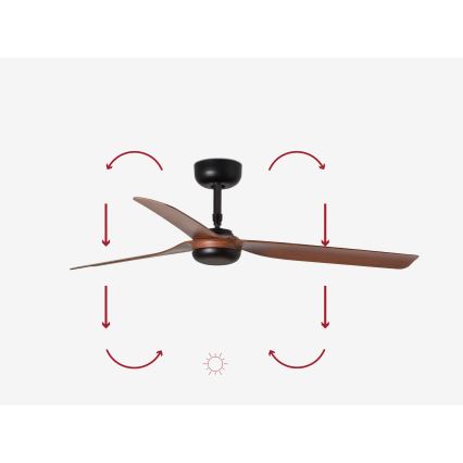 FARO 33817 - Stropni ventilator PUNT rjava/črna pr. 130 cm + Daljinski upravljalnik
