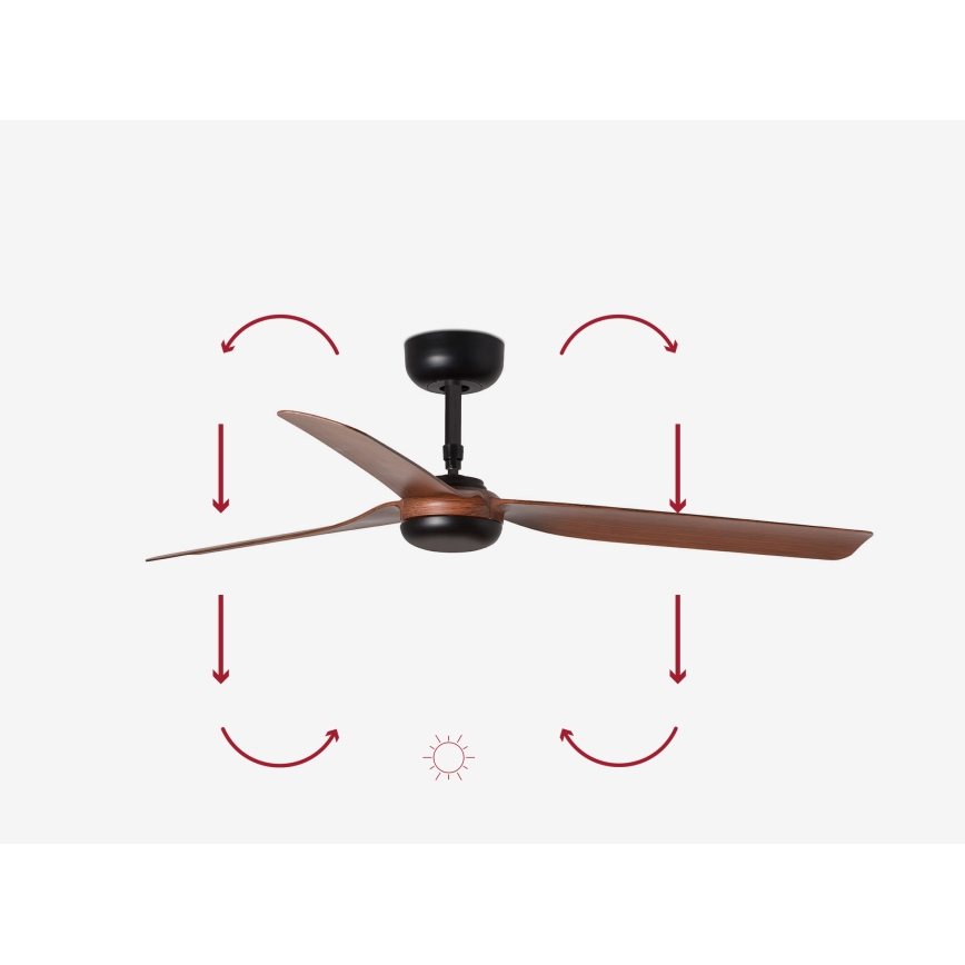 FARO 33817 - Stropni ventilator PUNT rjava/črna pr. 130 cm + Daljinski upravljalnik