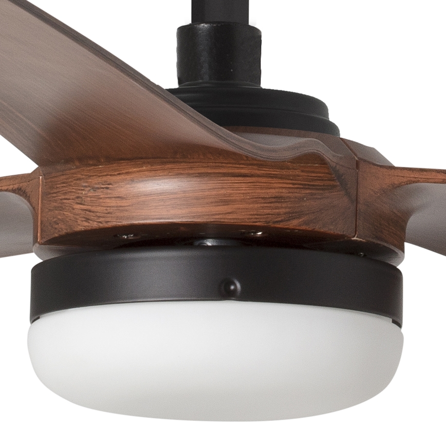 FARO 33817WT-21 - LED Zatemnitveni stropni ventilator PUNT M LED/18W/230V rjava/črna pr. 132 cm Wi-Fi Tuya + Daljinski upravljalnik
