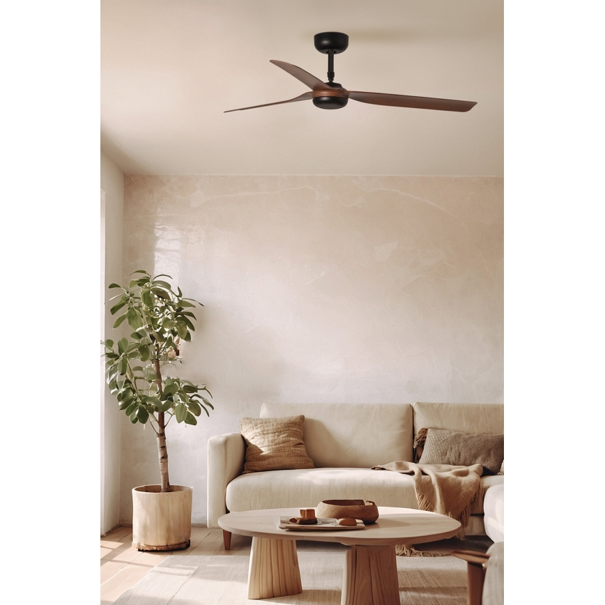 FARO 33817WT - Stropni ventilator PUNT M rjava/črna pr. 132 cm Wi-Fi Tuya + Daljinski upravljalnik
