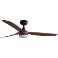 FARO 33817WT1S - LED zatemnjevalni stropni ventilator PUNT M LED/18W/230V 2700/3000/4000K Ø132 cm rjava/črna Wi-Fi Tuya + daljinski upravljalnik