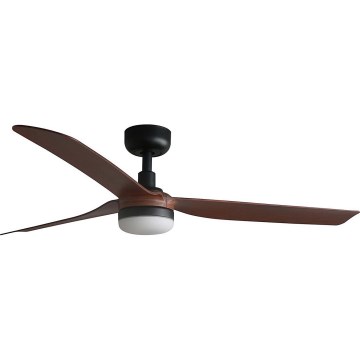 FARO 33817WT1S - LED zatemnjevalni stropni ventilator PUNT M LED/18W/230V 2700/3000/4000K Ø132 cm rjava/črna Wi-Fi Tuya + daljinski upravljalnik