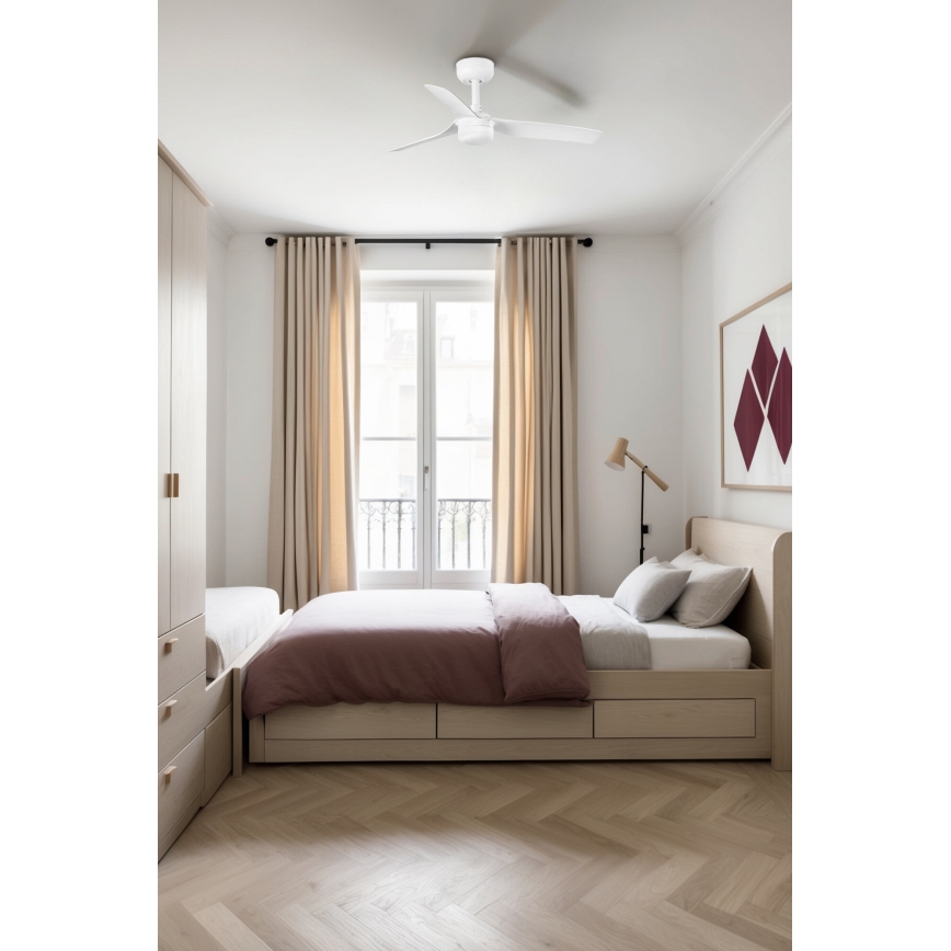 FARO 33820-1TW - LED Zatemnitveni stropni ventilator MINI PUNT S LED/10W 2700/4000/6000K bela pr. 90 cm + Daljinski upravljalnik